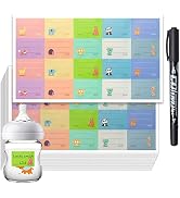 Waterproof Baby Bottle Label for Daycare Supplies,400PCS Removable Freezer Labels for Baby Food C...