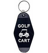Jgrprlq Golf Cart Keychain Plastic Retro Motel Golf Cart Key Chain for Women Men