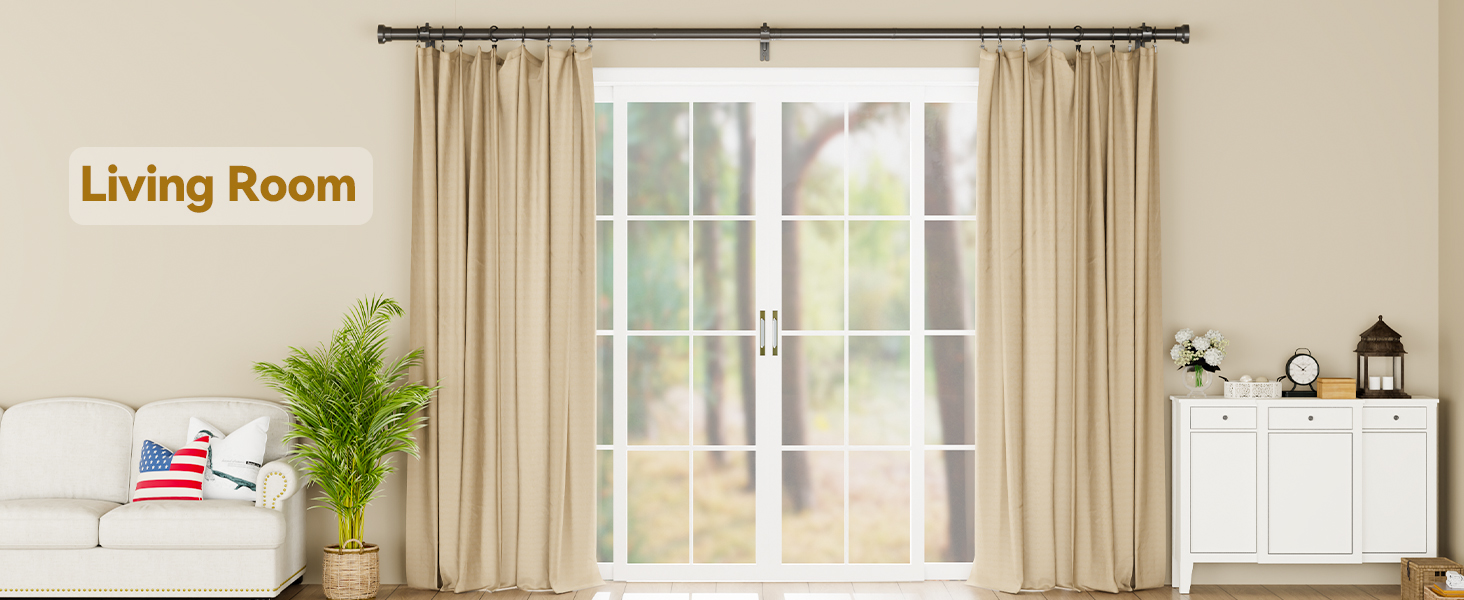 yafex heavy duty curtain rods for living room and bedroom windows