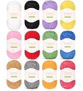 Coopay Skinny Chenille Yarn for Crocheting and Knitting, 12 Pack of 50g/1.76oz-1764yd Total, Soft...