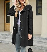 Zando Long Packable Rain Jacket Women Waterproof - Raincoat for Women Rain Coat with Hood Lightwe...