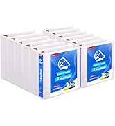 COMIX Heavy Duty Slant-D Ring View Binder, 2 inch 3 Ring Binders, Hold 500 Sheets of 8.5" x 11" P...