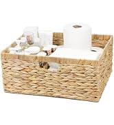 Jumbo Wicker Basket, Rectangular Wicker Baskets for Storage, Water Hyacinth Extra Large Storage B...