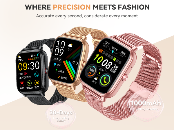 smart watch for women men pink watch gold smartwatch step counter watch fitness watch sport watch