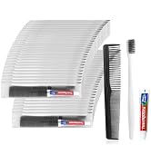 30 Pack White Disposable Toothbrushes with Toothpaste and Comb Set,10g Toothpaste,7inch Hair Comb...