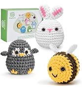 Crochet Animals Bunny Bee Crochet Kit for Beginners with Beginner Yarn, Amigurumi Crochet Kits fo...