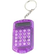 Purple 8-Digit Pocket Calculator Keychain - Mini Electronic Calculator for Home, School and Offic...