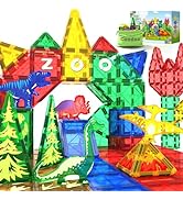 Dinosaur Toys Magnetic Tiles Building Blocks Kids Toys - Dinosaur World STEM Magnet Toys for Todd...
