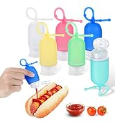 VOLCANOES CLUB Squeeze Bottles for Sauces with Cleaning Brush - Small Portable Salad Dressing Con...