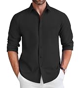 COOFANDY Men's Long Sleeve Button Down Shirt Wrinkle Free Untucked Dress Shirt Casual Denim Shirt