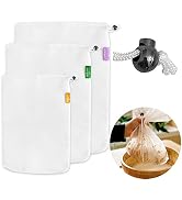 purifyou Premium Reusable Nut Milk Bags - Set of 3 (80, 160, 200 microns), Cold Brew Bags and Che...