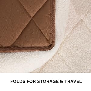 sherpa fleece crate bolster bed cream storage travel