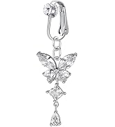 QWALIT Fake Belly Ring Fake Belly Piercing Fake Belly Button Ring Fake Belly Button Piercing Clip...