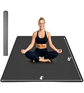 Stepwaver Extra Large Exercise Mat, 6'x4'x6mm (1/4 inch), Non-Slip, Ultra Durable, Thick Large Wo...