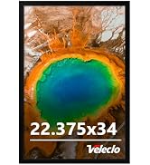 Veleclo 22.375x34 Picture Frame for Wall Display, 22.375x34 Black Picture Frame with Shatter Resi...