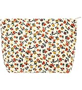 PAZIMIIK Makeup Bag Large Zipper Corduroy Make Up Pouch for Purse Travel Canvas Cosmetic Organize...