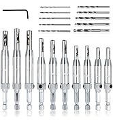 21 pcs Center Drill Bit Set, AFUNTA Self Centering Hinge Tapper Core Hole Puncher 5/64'' 7/64'' 9...