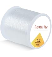 SUTOUG 0.8mm Stretchy Elastic String, Clear Fishing Wire for Hanging, 100m Crystal Elastic Cord f...