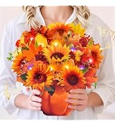 APOTODITO Thanksgiving Cards, Pop Up Fall Sunflower Bouquet with Music and Light, Thanksgving Gif...