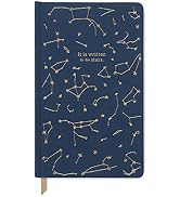 DesignWorks Ink Bound Notebook Journal – 5.125" x 8.25" Blue Writing Journal with Gold Foil Cover...