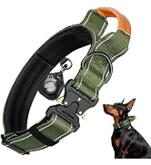 WINGOIN Tactical Dog Collar with AirTag Holder, Heavy Duty Reflective Padded Nylon Collar for Lar...