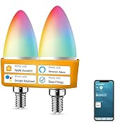 DoHome Smart Candelabra led e12 Bulbs Work with Apple HomeKit, Smart Light Bulbs Wi-Fi Dimmable C...