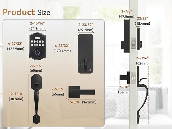 electronic door lock with handle