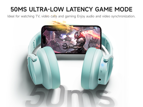 bluetooth headphones over the ear cyan