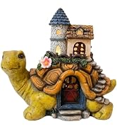 ASAMASA Solar Turtle House Garden Statue with LED Lights, Cute Turtle House Figurines Resin Outdo...
