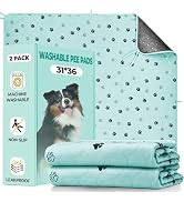 Fostanfly Washable Pee Pads for Dogs, 2 Pack Large 31"x36" Ultra-Absorbent and Leak-Proof Non-Sli...