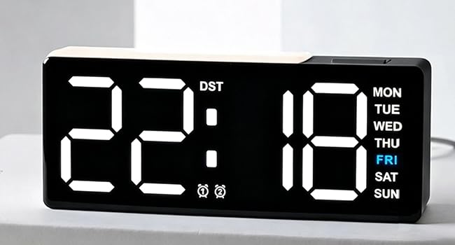 Small Digital Alarm Clock with DST