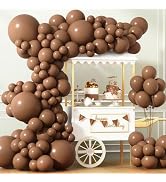 ZJHAI 150pcs Brown Balloons Different Sizes 18 12 10 5 Inches Premium Boho Coffee Brown Latex Bal...