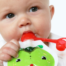 SoftSip Pouch Top is soft silicone flow control valve to protect baby's mouth from sharp food pouch