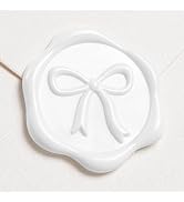 UNIQOOO 3D Bow Wax Seal Stickers - 50 Pcs Elegant Self-Adhesive Snow White Seals, for Wedding Inv...