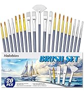 Halobios Paint Brushes Set, 20PCS Painting Brushes Different Types of Brushes for Acylic Paint, W...