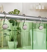AmazerBath Shower Curtain Hooks, Shower Curtain Rings, Heavy Duty Modern Decorative Brushed Nicke...