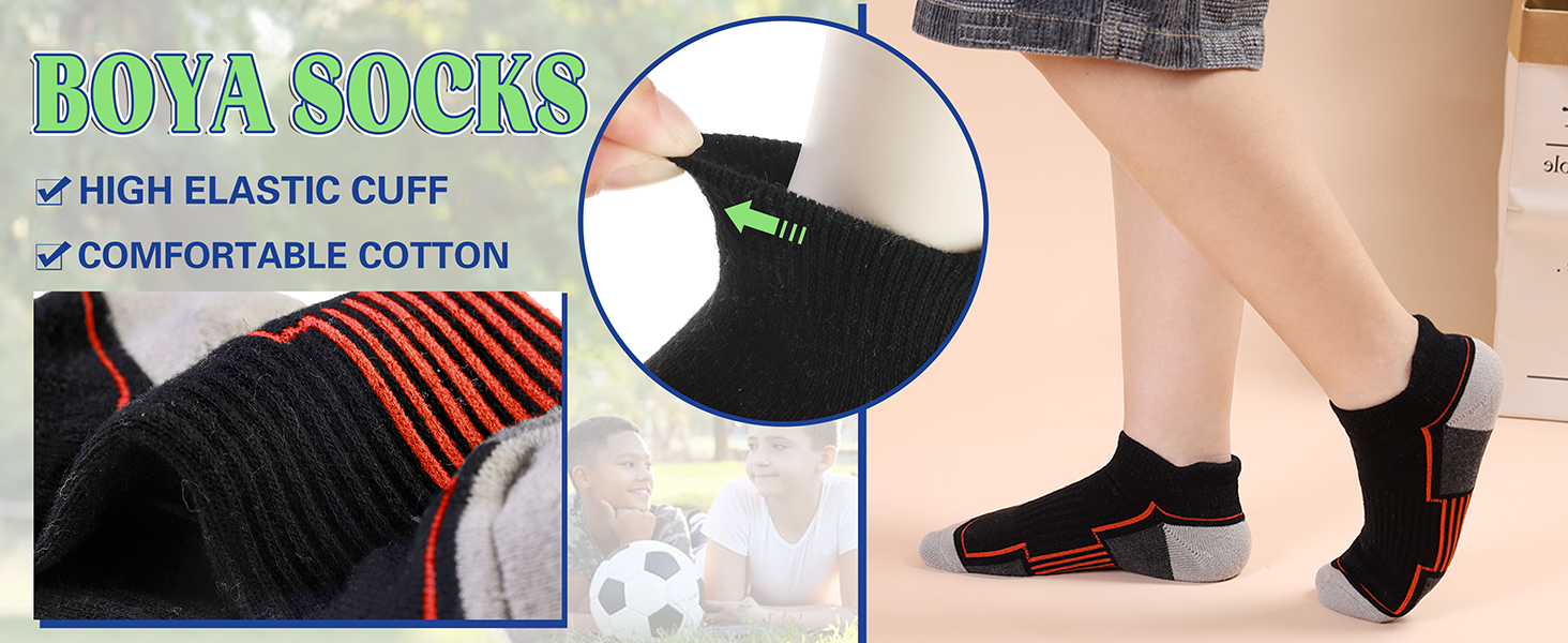 Kids Socks Boys Girls Ankle Athletic Socks Half Cushioned Low Cut Sport Cotton Breathable Socks