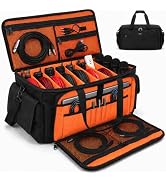 TRENLUVA DJ Cable Bag, Large Capacity Cable Organizer with Laptop Pocket and Adjustable Dividers,...