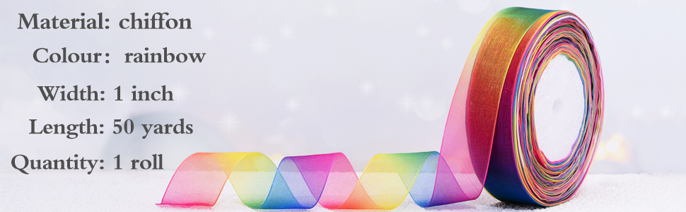 50 yards colorful ribbon