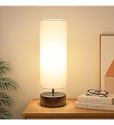 Touch Table Lamp, 3-Way Dimmable Modern Minimalist Accent Bedside Lamp with Cylinder Fabric Shade...