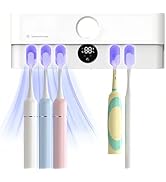 Electric Toothbrush Holder and Cleaner Auto Cleaning and Drying Toothbrushs in Circle Wall Mounte...