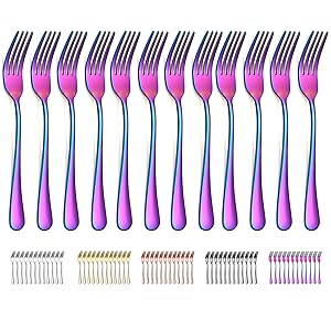 set of pink and purple forks on a white background. set of pink and purple forks on a white background stock illustration