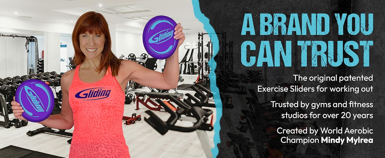 Gliding core sliders for working out