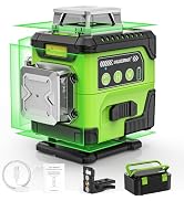 HUEPAR Laser Level 360 Self Leveling with LCD Screen, 4 x 360° High Brightness Rechargeable 4D La...