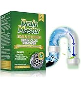 Drain Clog Remover Powder, 5 Pre-measured Packets Ultra Strength Drain Cleaner & Deodorizer, Drai...