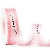 Happy Birthday Ribbon for Gift Wrapping, 1 Inch 25 Yards Pink Ribbon for Flower Bouquet, Just for...