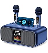 TONOR Karaoke Machine for Adults, Portable Bluetooth PA Speaker with 2 UHF Wireless Microphones a...