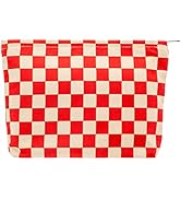 PAZIMIIK Makeup Bag Large Zipper Corduroy Make Up Pouch for Purse Travel Canvas Cosmetic Organize...