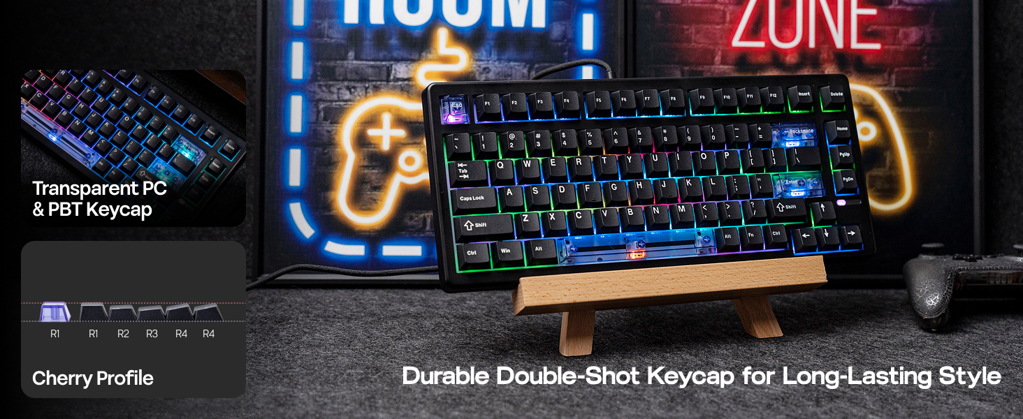 Text reads 'Image 4'. Gaming keyboard with blue LED backlight illumination against dark background, featuring customizable RGB lighting effects.