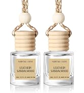 Car Air Freshener Hanging 2 Pack, Leathery Sandalwood Essential Oil Diffuser, Car Air Fresheners ...